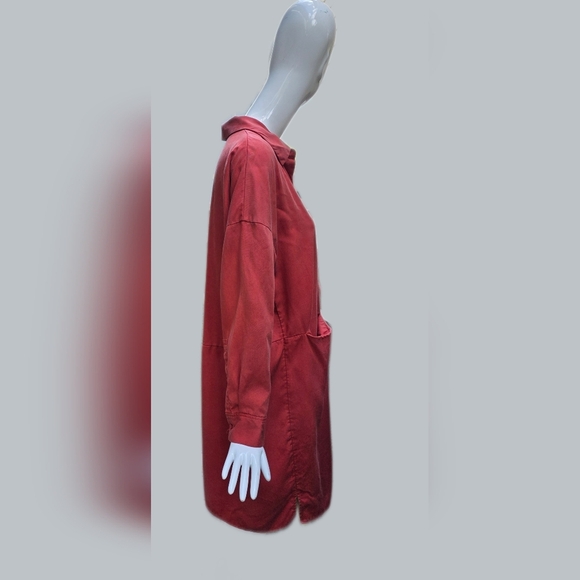 COS Lyocel Burnt Orange,  Mid Legnth Dress With Large Front Pickets. SM. P - Picture 3 of 12